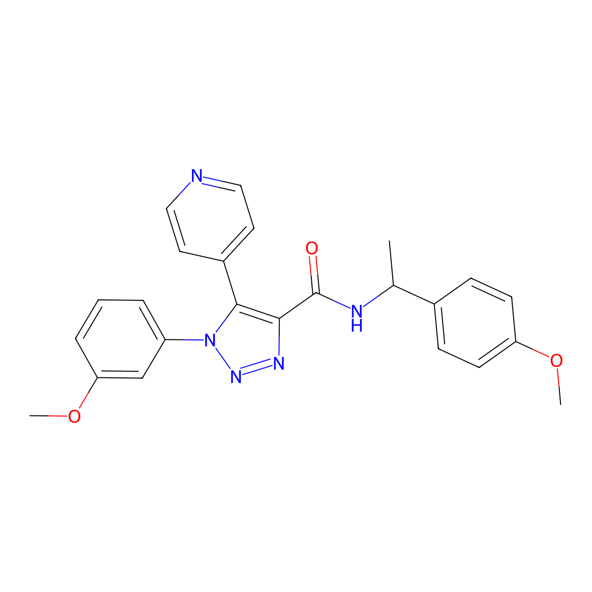1-(3-methoxyphenyl)-N-[1-(4-methoxyphenyl)ethyl]-5-(pyridin-4-yl)-1H-1,2,3-triazole-4-carboxamide molecular structure, CAS 1326877-72-8