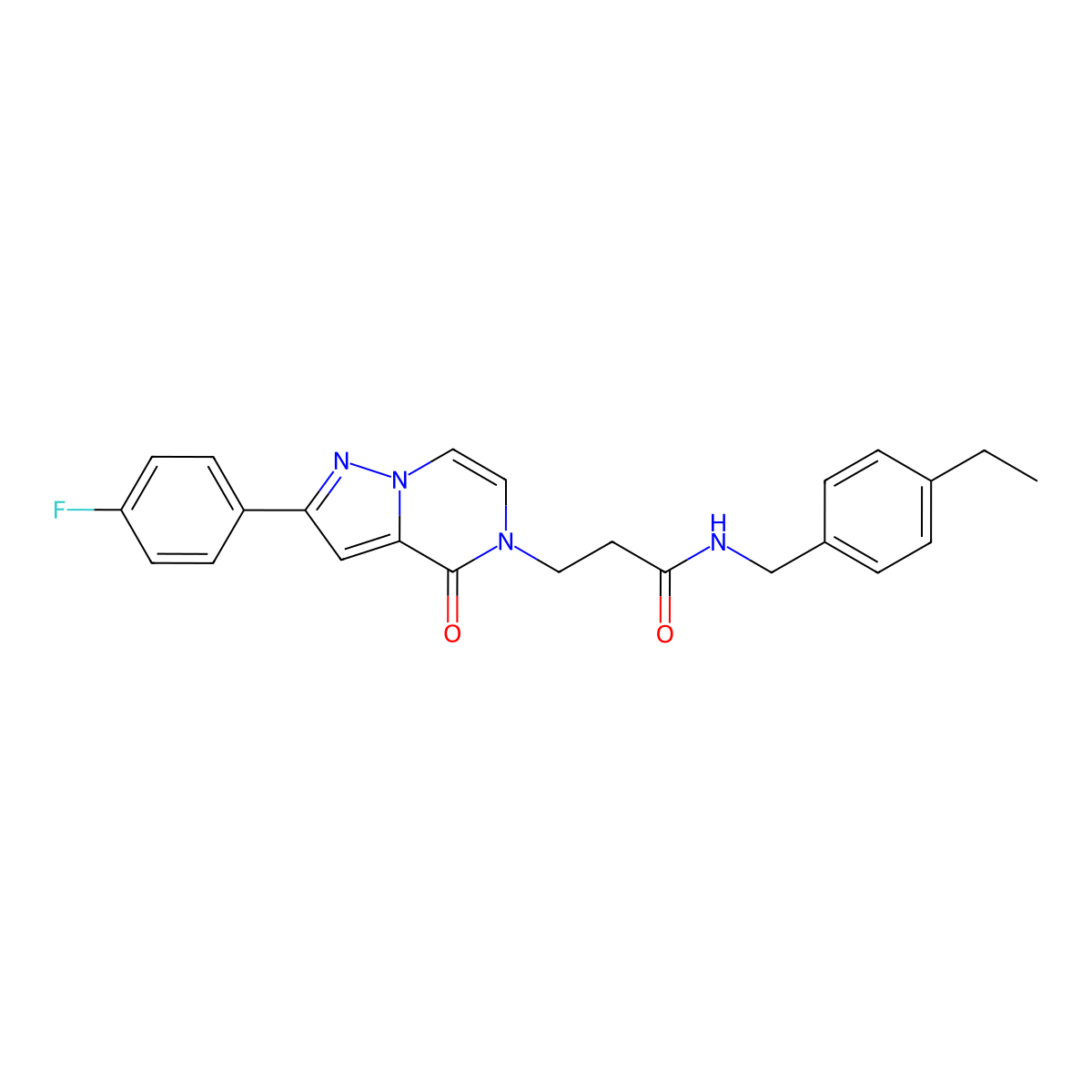 N-(4-ethylbenzyl)-3-[2-(4-fluorophenyl)-4-oxopyrazolo[1,5-a]pyrazin-5(4H)-yl]propanamide molecular structure, CAS 1326877-90-0
