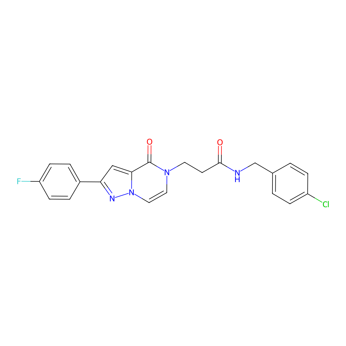 N-(4-chlorobenzyl)-3-[2-(4-fluorophenyl)-4-oxopyrazolo[1,5-a]pyrazin-5(4H)-yl]propanamide molecular structure, CAS 1326877-93-3