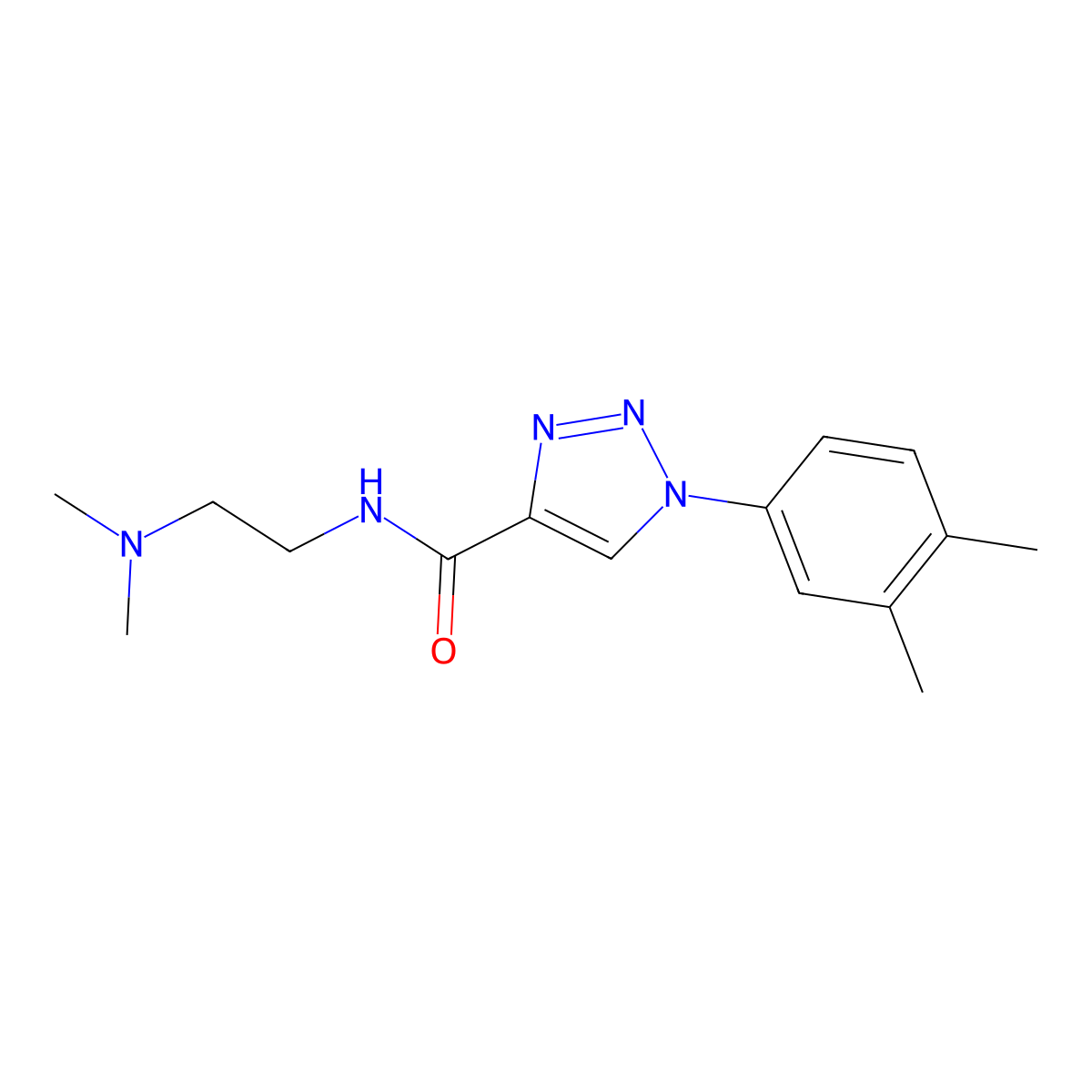 N-(2-(dimethylamino)ethyl)-1-(3,4-dimethylphenyl)-1H-1,2,3-triazole-4-carboxamide molecular structure, CAS 1326878-10-7