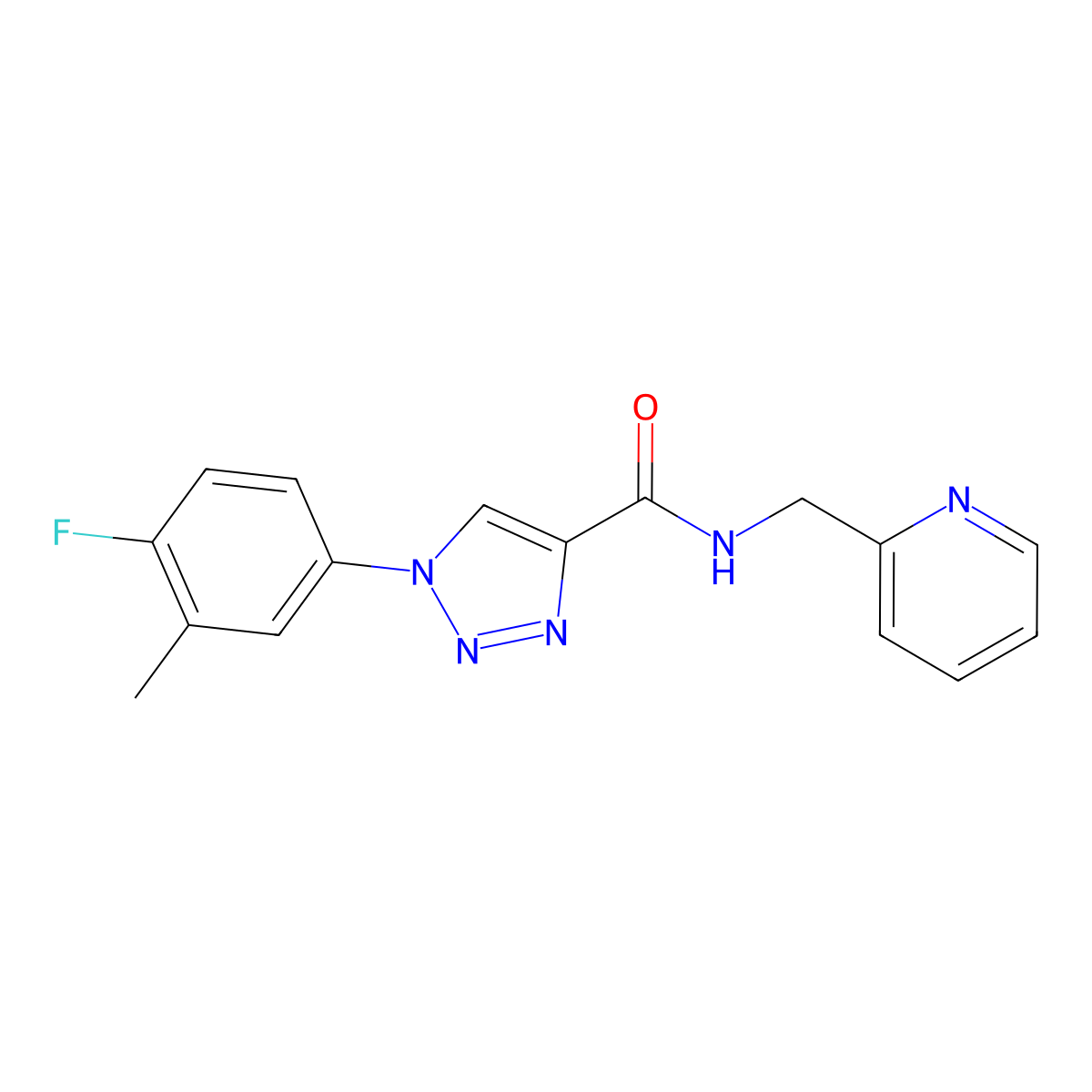 1-(4-fluoro-3-methylphenyl)-N-(pyridin-2-ylmethyl)-1H-1,2,3-triazole-4-carboxamide molecular structure, CAS 1326878-15-2