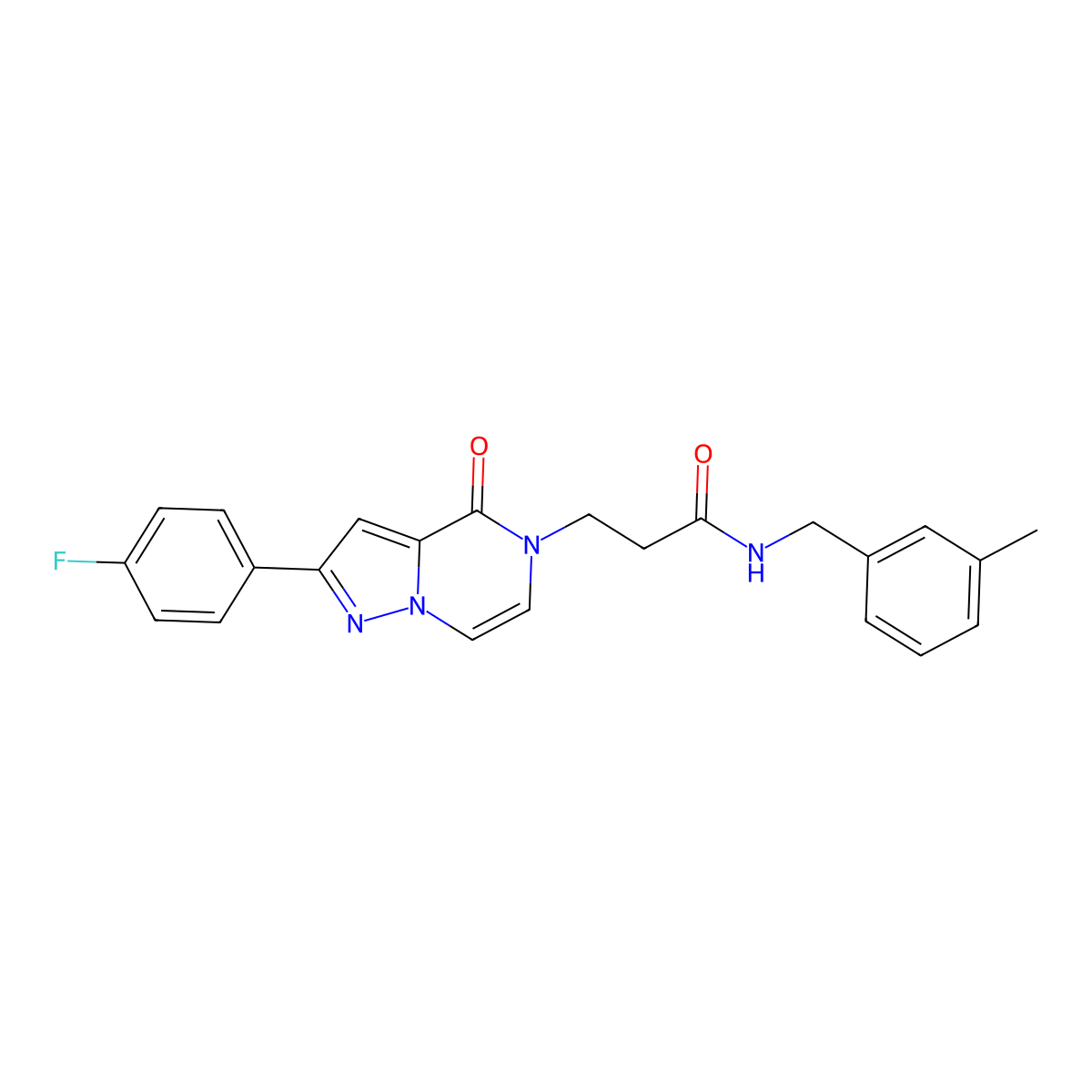 3-[2-(4-fluorophenyl)-4-oxopyrazolo[1,5-a]pyrazin-5(4H)-yl]-N-(3-methylbenzyl)propanamide molecular structure, CAS 1326878-23-2
