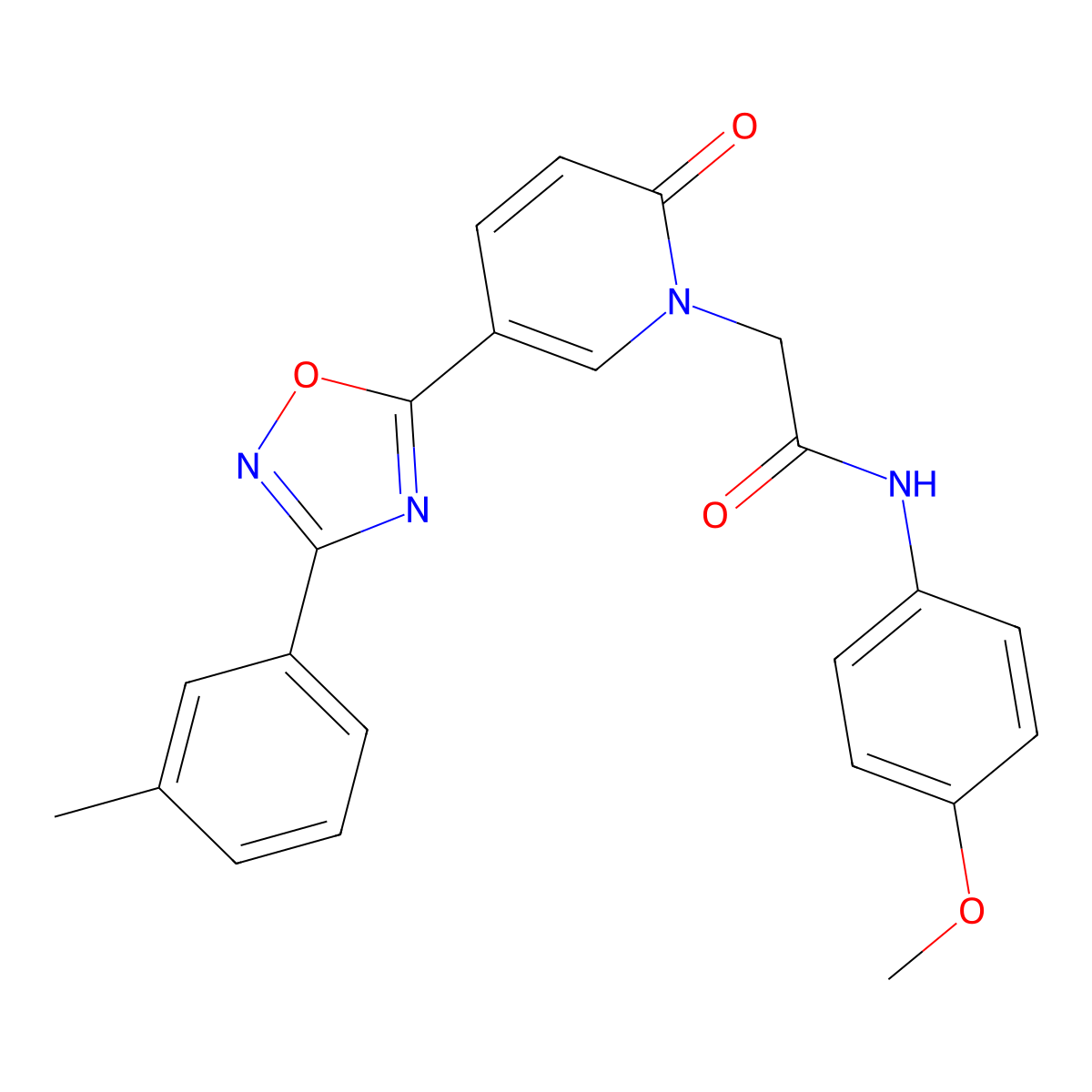 N-(4-methoxyphenyl)-2-{5-[3-(3-methylphenyl)-1,2,4-oxadiazol-5-yl]-2-oxopyridin-1(2H)-yl}acetamide molecular structure, CAS 1326878-81-2