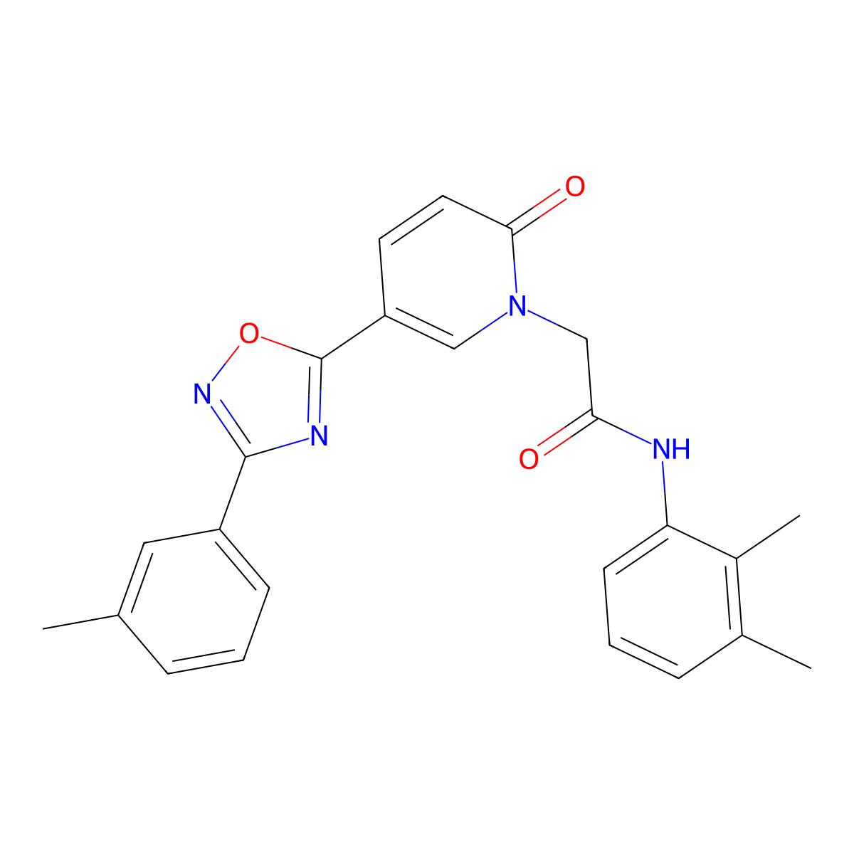 N-(2,3-dimethylphenyl)-2-{5-[3-(3-methylphenyl)-1,2,4-oxadiazol-5-yl]-2-oxopyridin-1(2H)-yl}acetamide molecular structure, CAS 1326878-95-8