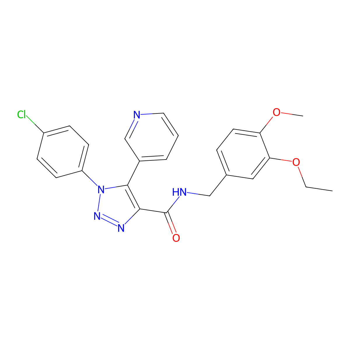 1-(4-chlorophenyl)-N-(3-ethoxy-4-methoxybenzyl)-5-(pyridin-3-yl)-1H-1,2,3-triazole-4-carboxamide molecular structure, CAS 1326878-97-0