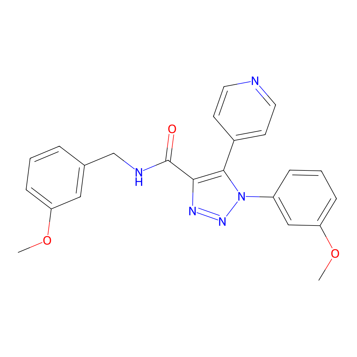 N-(3-methoxybenzyl)-1-(3-methoxyphenyl)-5-(pyridin-4-yl)-1H-1,2,3-triazole-4-carboxamide molecular structure, CAS 1326879-00-8