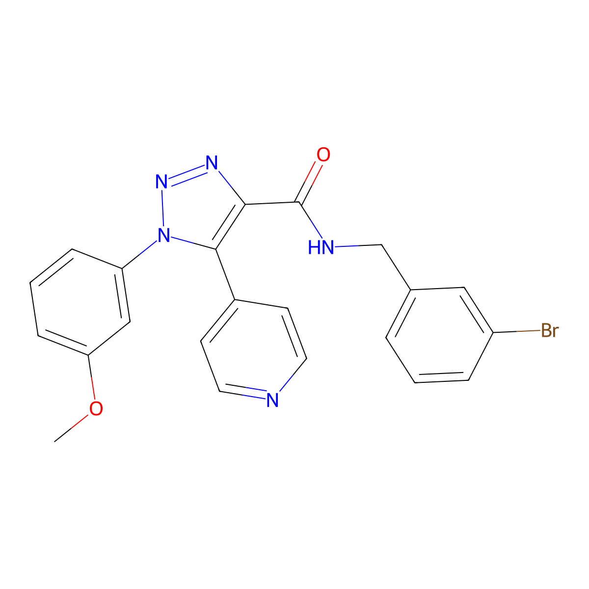 N-(3-bromobenzyl)-1-(3-methoxyphenyl)-5-(pyridin-4-yl)-1H-1,2,3-triazole-4-carboxamide molecular structure, CAS 1326879-14-4