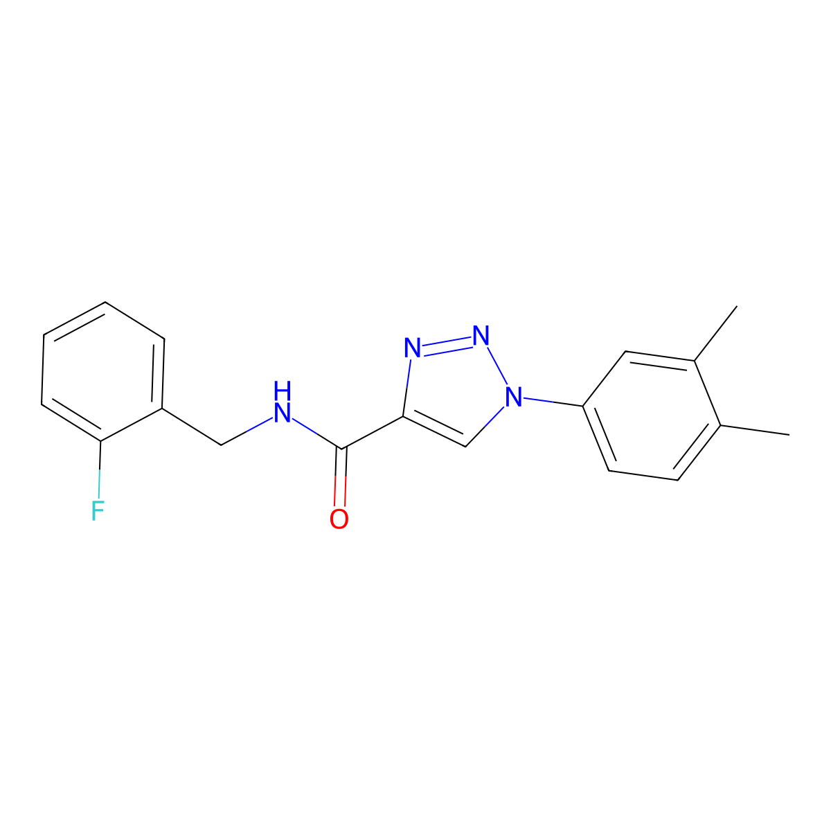 1-(3,4-dimethylphenyl)-N-(2-fluorobenzyl)-1H-1,2,3-triazole-4-carboxamide molecular structure, CAS 1326879-31-5