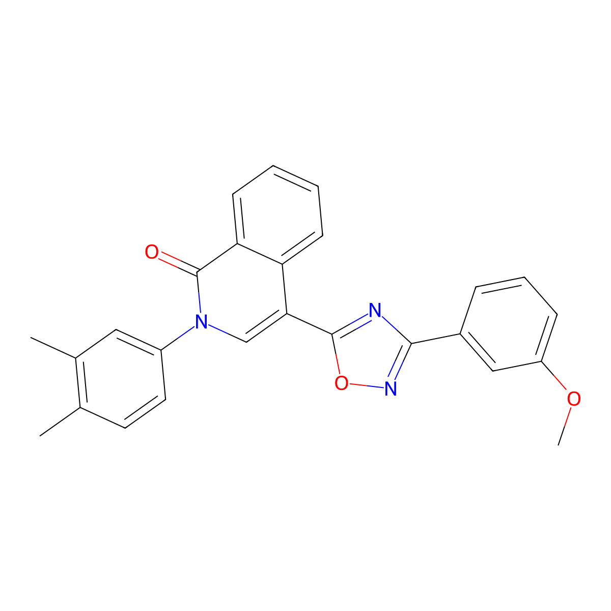 2-(3,4-dimethylphenyl)-4-[3-(3-methoxyphenyl)-1,2,4-oxadiazol-5-yl]isoquinolin-1(2H)-one molecular structure, CAS 1326879-62-2