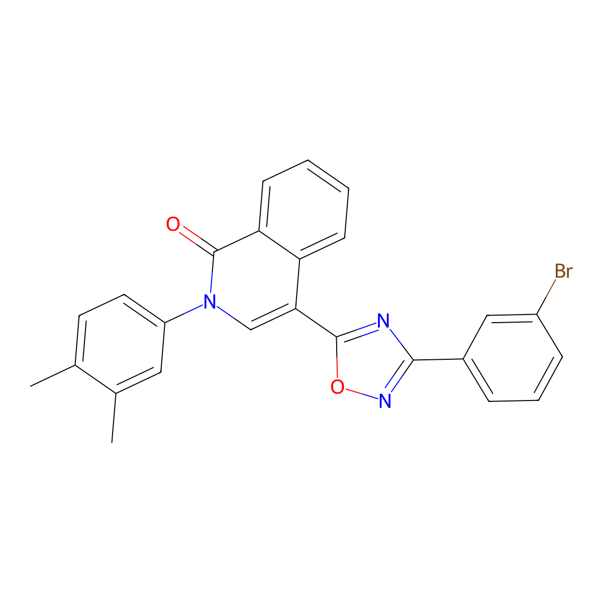 4-[3-(3-bromophenyl)-1,2,4-oxadiazol-5-yl]-2-(3,4-dimethylphenyl)isoquinolin-1(2H)-one molecular structure, CAS 1326879-70-2