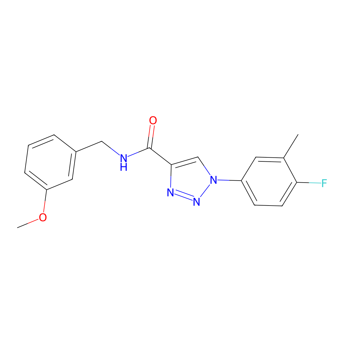 1-(4-fluoro-3-methylphenyl)-N-(3-methoxybenzyl)-1H-1,2,3-triazole-4-carboxamide molecular structure, CAS 1326879-74-6