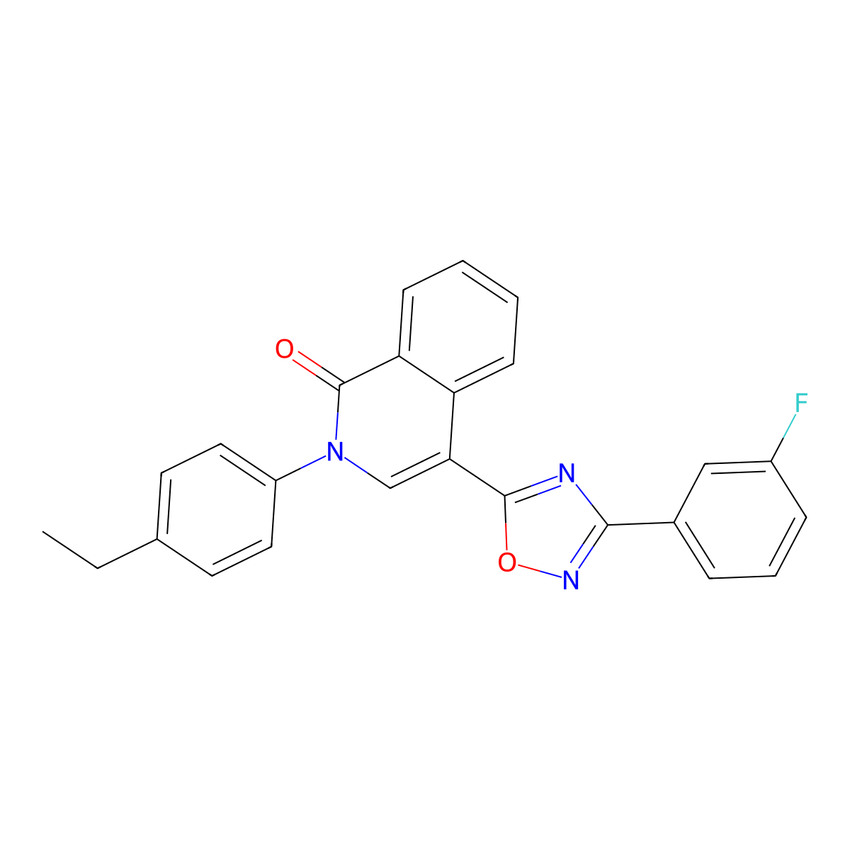 2-(4-ethylphenyl)-4-[3-(3-fluorophenyl)-1,2,4-oxadiazol-5-yl]isoquinolin-1(2H)-one molecular structure, CAS 1326879-76-8
