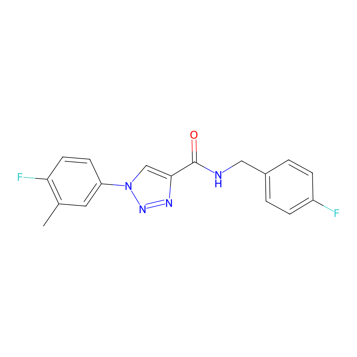 1-(4-fluoro-3-methylphenyl)-N-[(4-fluorophenyl)methyl]-1H-1,2,3-triazole-4-carboxamide molecular structure, CAS 1326879-77-9