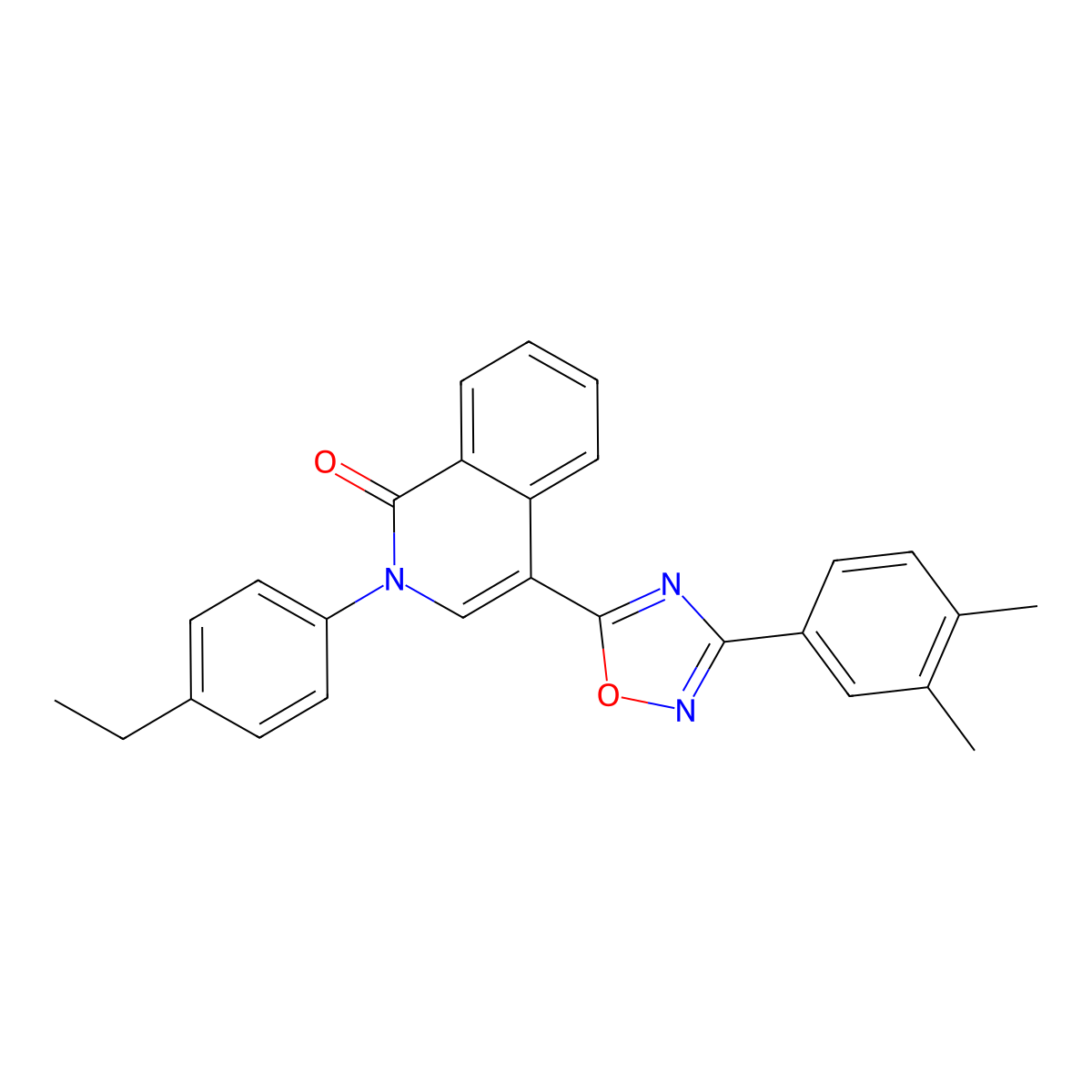 4-[3-(3,4-dimethylphenyl)-1,2,4-oxadiazol-5-yl]-2-(4-ethylphenyl)isoquinolin-1(2H)-one molecular structure, CAS 1326879-81-5
