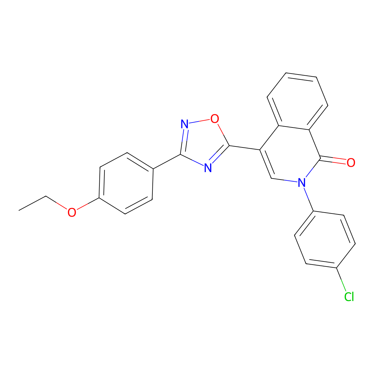 2-(4-chlorophenyl)-4-[3-(4-ethoxyphenyl)-1,2,4-oxadiazol-5-yl]isoquinolin-1(2H)-one molecular structure, CAS 1326879-88-2