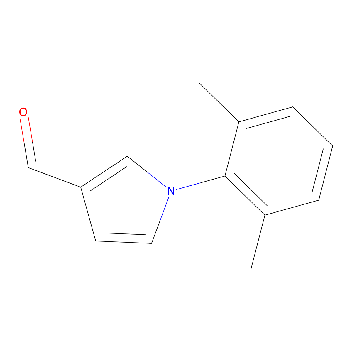 1-(2,6-dimethylphenyl)-1H-pyrrole-3-carbaldehyde molecular structure, CAS 132688-31-4