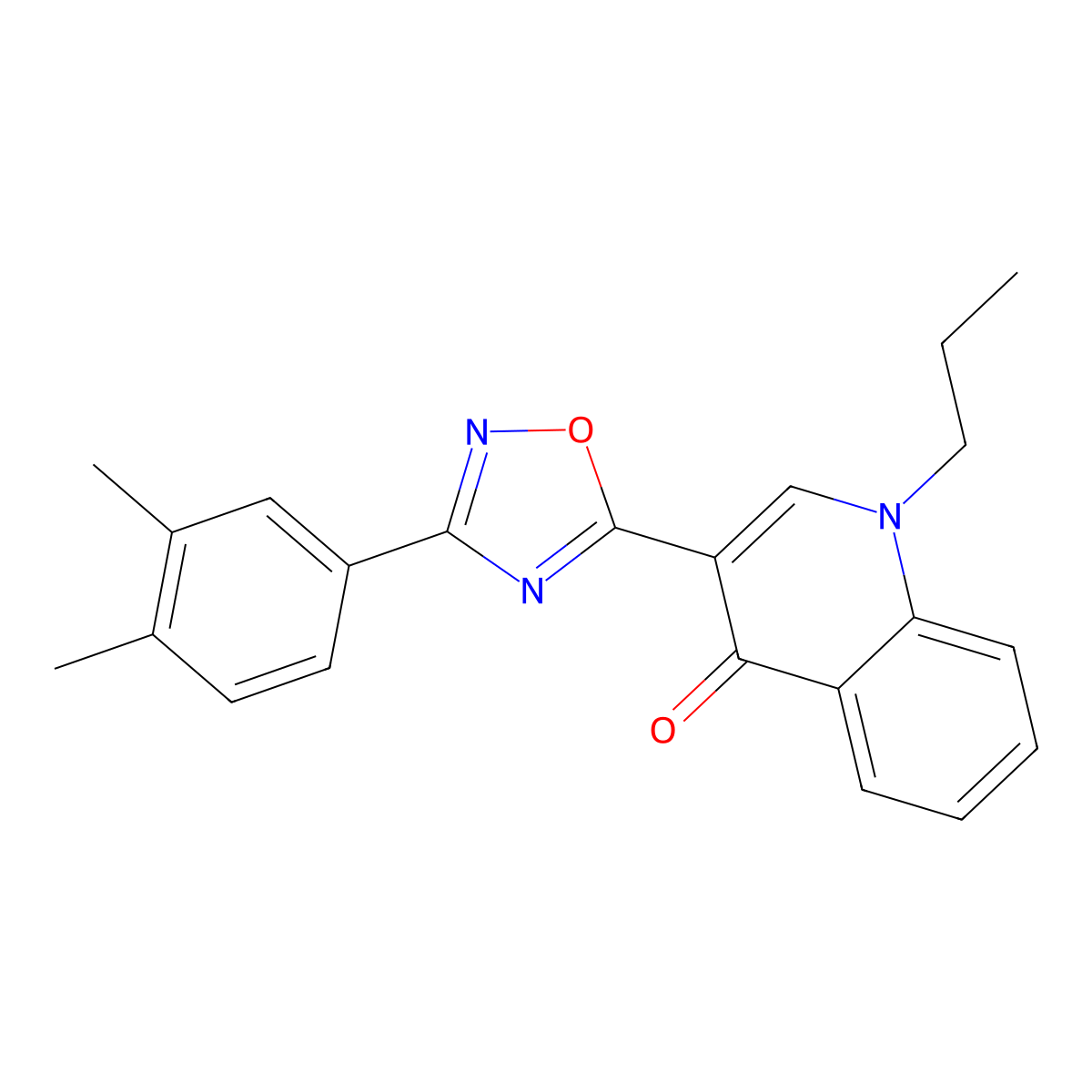 3-[3-(3,4-dimethylphenyl)-1,2,4-oxadiazol-5-yl]-1-propylquinolin-4(1H)-one molecular structure, CAS 1326880-01-6