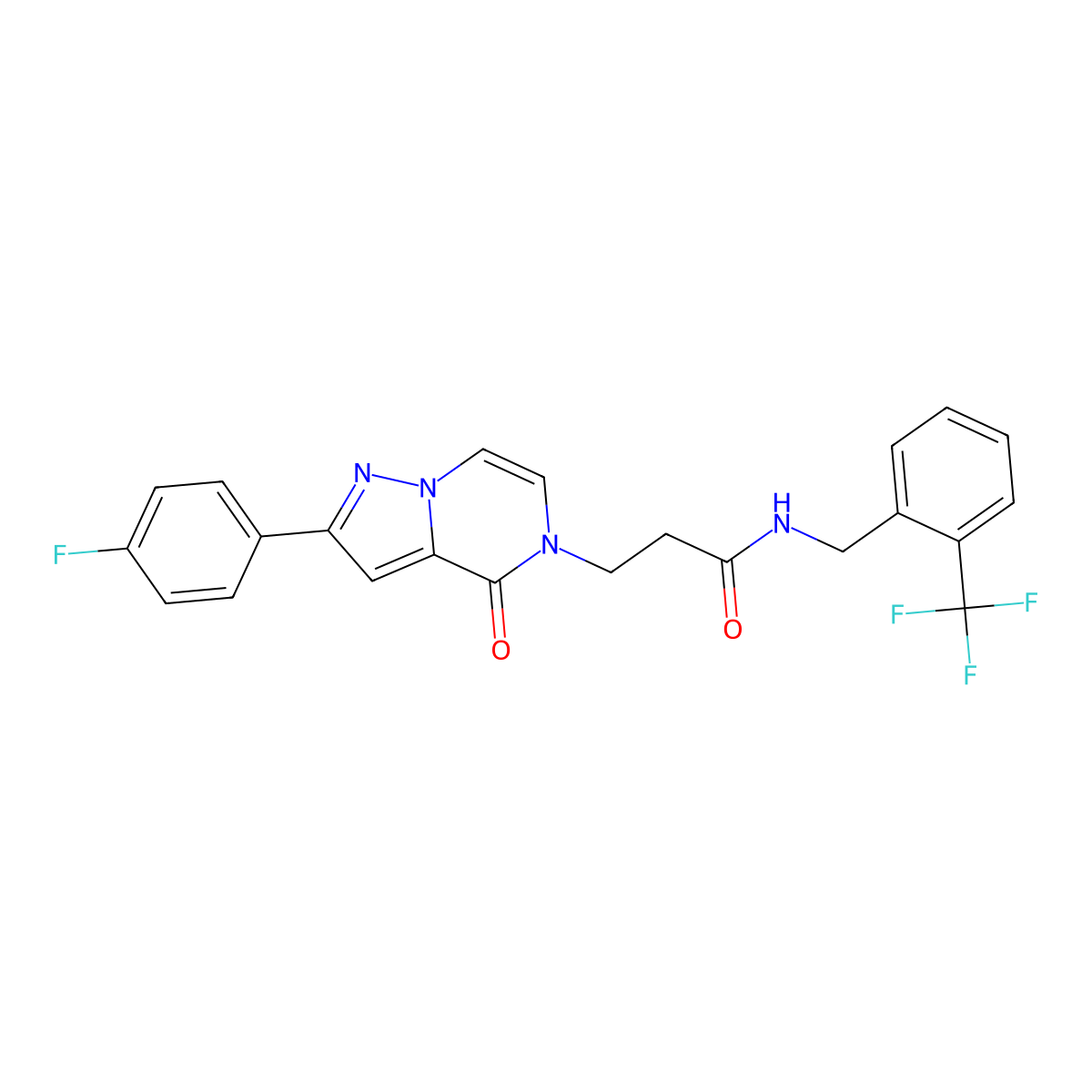 3-[2-(4-fluorophenyl)-4-oxopyrazolo[1,5-a]pyrazin-5(4H)-yl]-N-[2-(trifluoromethyl)benzyl]propanamide molecular structure, CAS 1326880-41-4