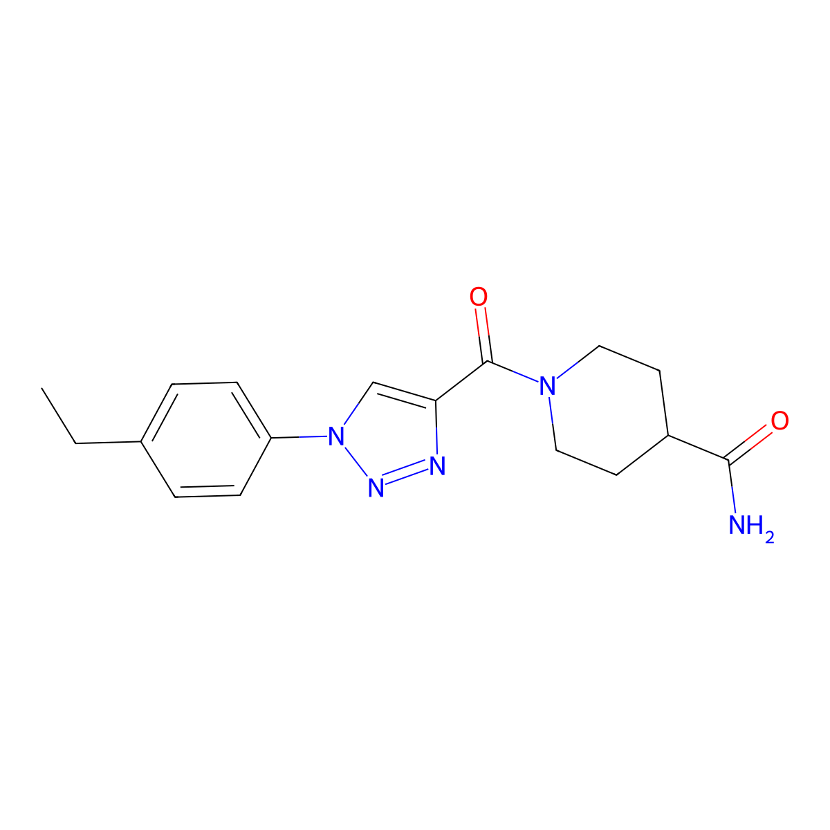 1-{[1-(4-ethylphenyl)-1H-1,2,3-triazol-4-yl]carbonyl}piperidine-4-carboxamide molecular structure, CAS 1326880-68-5