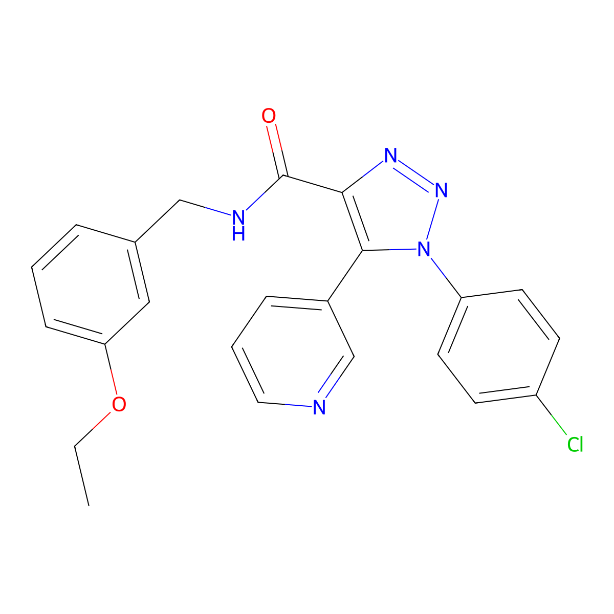 1-(4-chlorophenyl)-N-(3-ethoxybenzyl)-5-(pyridin-3-yl)-1H-1,2,3-triazole-4-carboxamide molecular structure, CAS 1326881-31-5