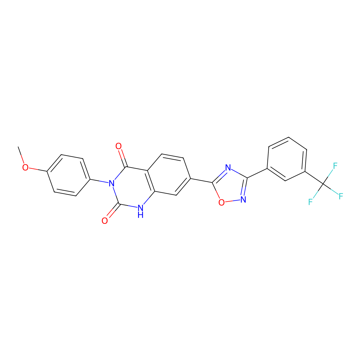 3-(4-Methoxyphenyl)-7-{3-[3-(trifluoromethyl)phenyl]-1,2,4-oxadiazol-5-yl}-1,2,3,4-tetrahydroquinazoline-2,4-dione molecular structure, CAS 1326881-65-5