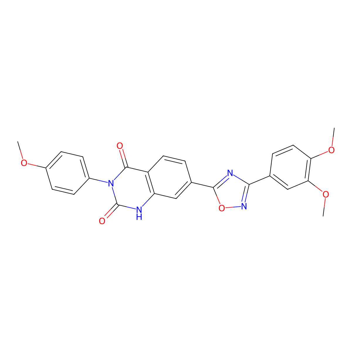 7-[3-(3,4-dimethoxyphenyl)-1,2,4-oxadiazol-5-yl]-3-(4-methoxyphenyl)quinazoline-2,4(1H,3H)-dione molecular structure, CAS 1326881-70-2