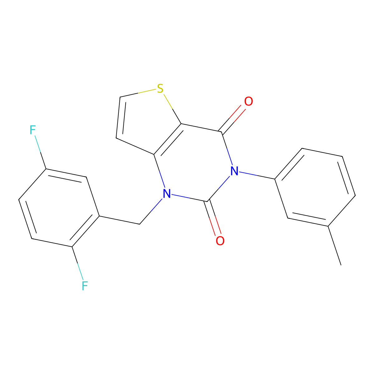 1-[(2,5-difluorophenyl)methyl]-3-(3-methylphenyl)-1H,2H,3H,4H-thieno[3,2-d]pyrimidine-2,4-dione molecular structure, CAS 1326882-01-2