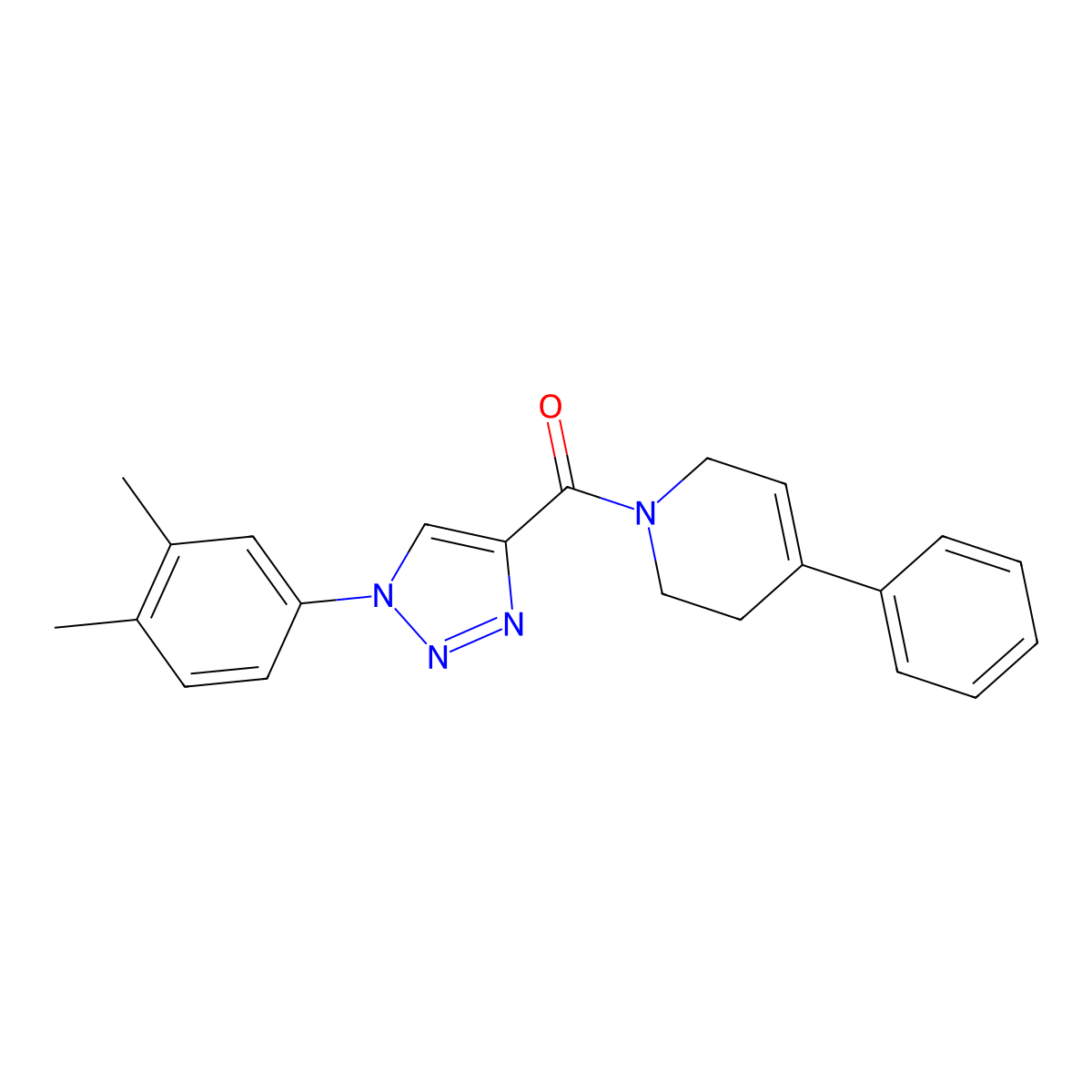(1-(3,4-dimethylphenyl)-1H-1,2,3-triazol-4-yl)(4-phenyl-3,6-dihydropyridin-1(2H)-yl)methanone molecular structure, CAS 1326882-07-8
