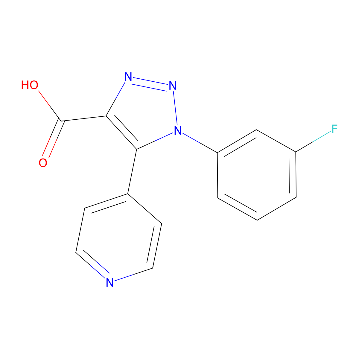 1-(3-fluorophenyl)-5-(pyridin-4-yl)-1H-1,2,3-triazole-4-carboxylic acid molecular structure, CAS 1326882-69-2