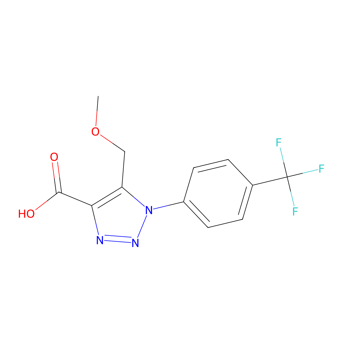 5-(methoxymethyl)-1-[4-(trifluoromethyl)phenyl]-1H-1,2,3-triazole-4-carboxylic acid molecular structure, CAS 1326882-74-9