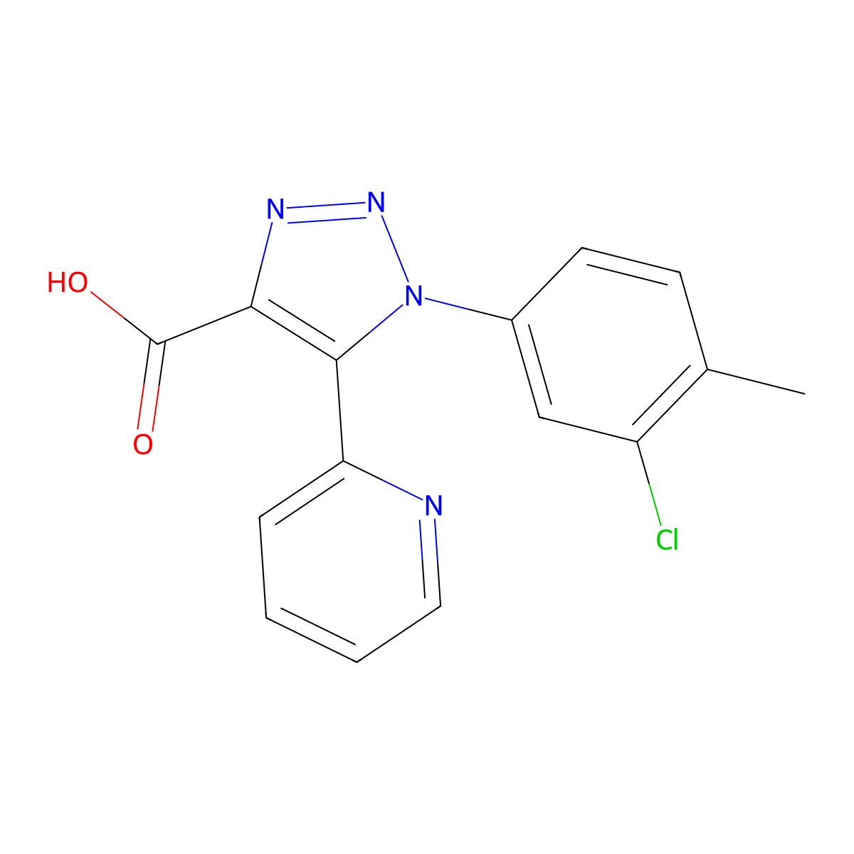 1-(3-chloro-4-methylphenyl)-5-(pyridin-2-yl)-1H-1,2,3-triazole-4-carboxylic acid molecular structure, CAS 1326882-78-3