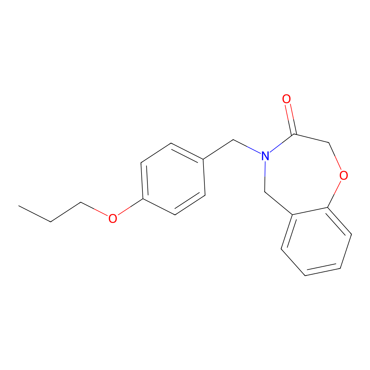 4-(4-propoxybenzyl)-4,5-dihydro-1,4-benzoxazepin-3(2H)-one molecular structure, CAS 1326882-95-4