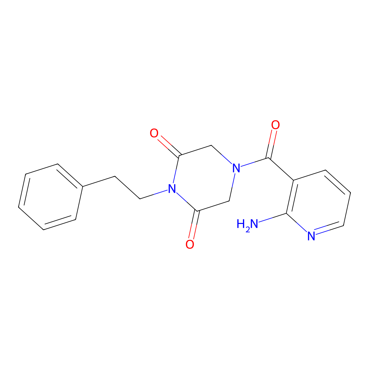 4-(2-Aminopyridine-3-carbonyl)-1-(2-phenylethyl)piperazine-2,6-dione molecular structure, CAS 1326883-88-8