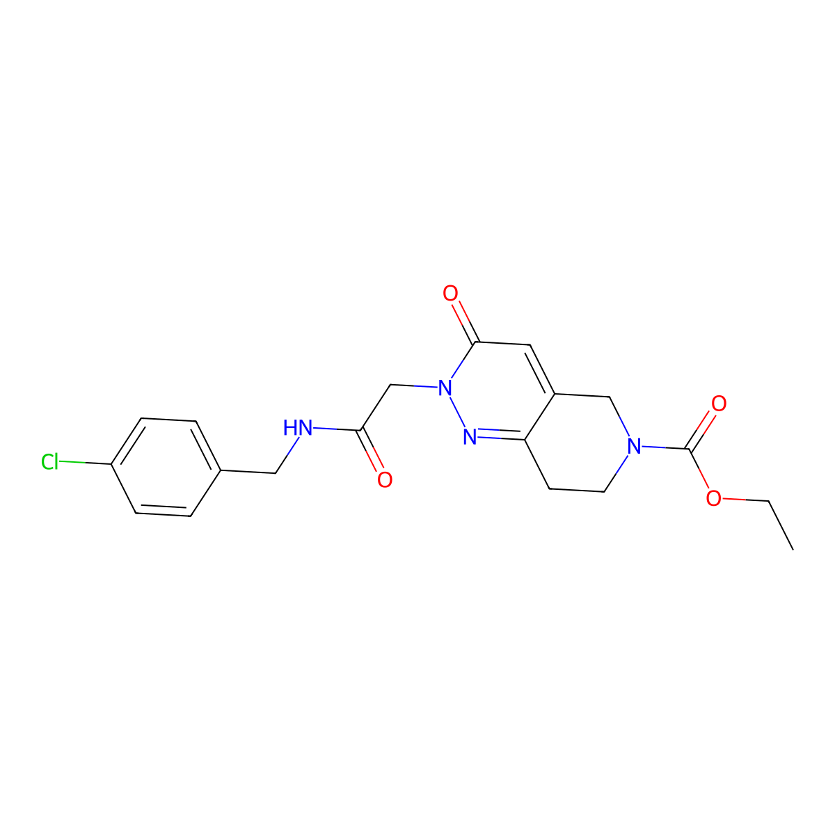 ethyl 2-{2-[(4-chlorobenzyl)amino]-2-oxoethyl}-3-oxo-3,5,7,8-tetrahydropyrido[4,3-c]pyridazine-6(2H)-carboxylate molecular structure, CAS 1326886-22-9
