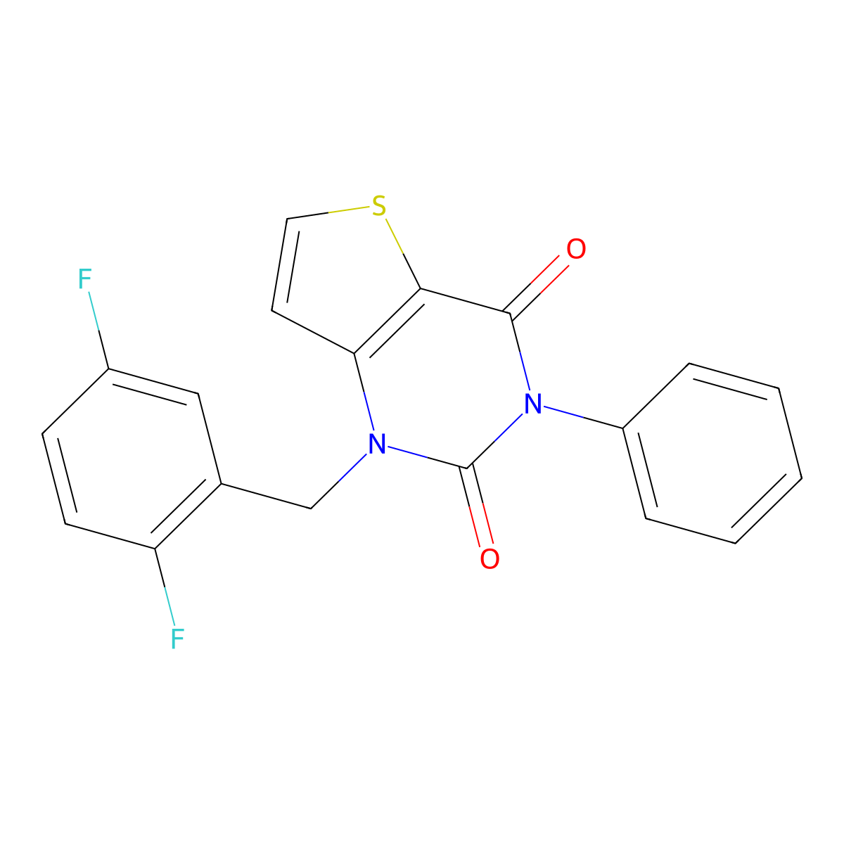 1-(2,5-difluorobenzyl)-3-phenylthieno[3,2-d]pyrimidine-2,4(1H,3H)-dione molecular structure, CAS 1326887-01-7
