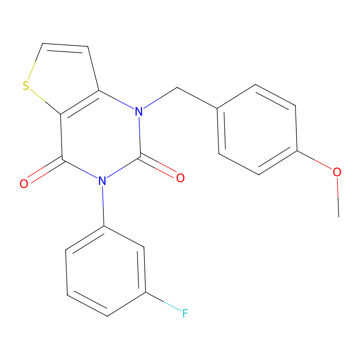 3-(3-fluorophenyl)-1-(4-methoxybenzyl)thieno[3,2-d]pyrimidine-2,4(1H,3H)-dione molecular structure, CAS 1326887-09-5