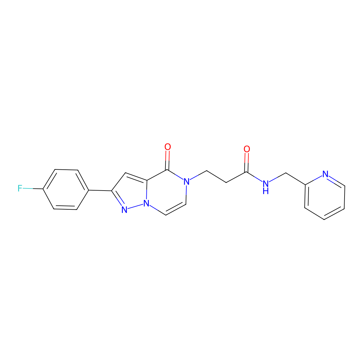 3-[2-(4-fluorophenyl)-4-oxopyrazolo[1,5-a]pyrazin-5(4H)-yl]-N-(pyridin-2-ylmethyl)propanamide molecular structure, CAS 1326887-30-2