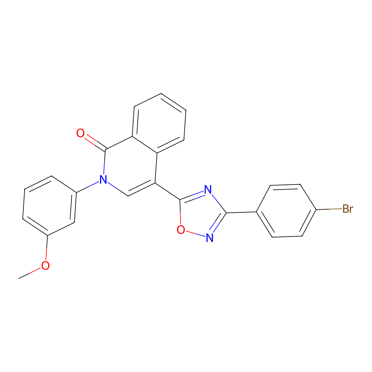 4-[3-(4-bromophenyl)-1,2,4-oxadiazol-5-yl]-2-(3-methoxyphenyl)isoquinolin-1(2H)-one molecular structure, CAS 1326887-99-3