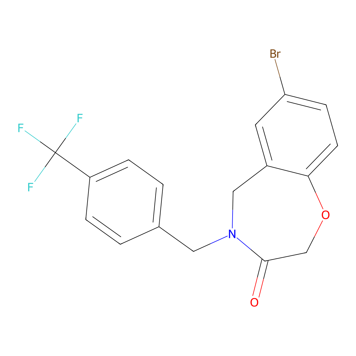 7-bromo-4-[4-(trifluoromethyl)benzyl]-4,5-dihydro-1,4-benzoxazepin-3(2H)-one molecular structure, CAS 1326888-60-1