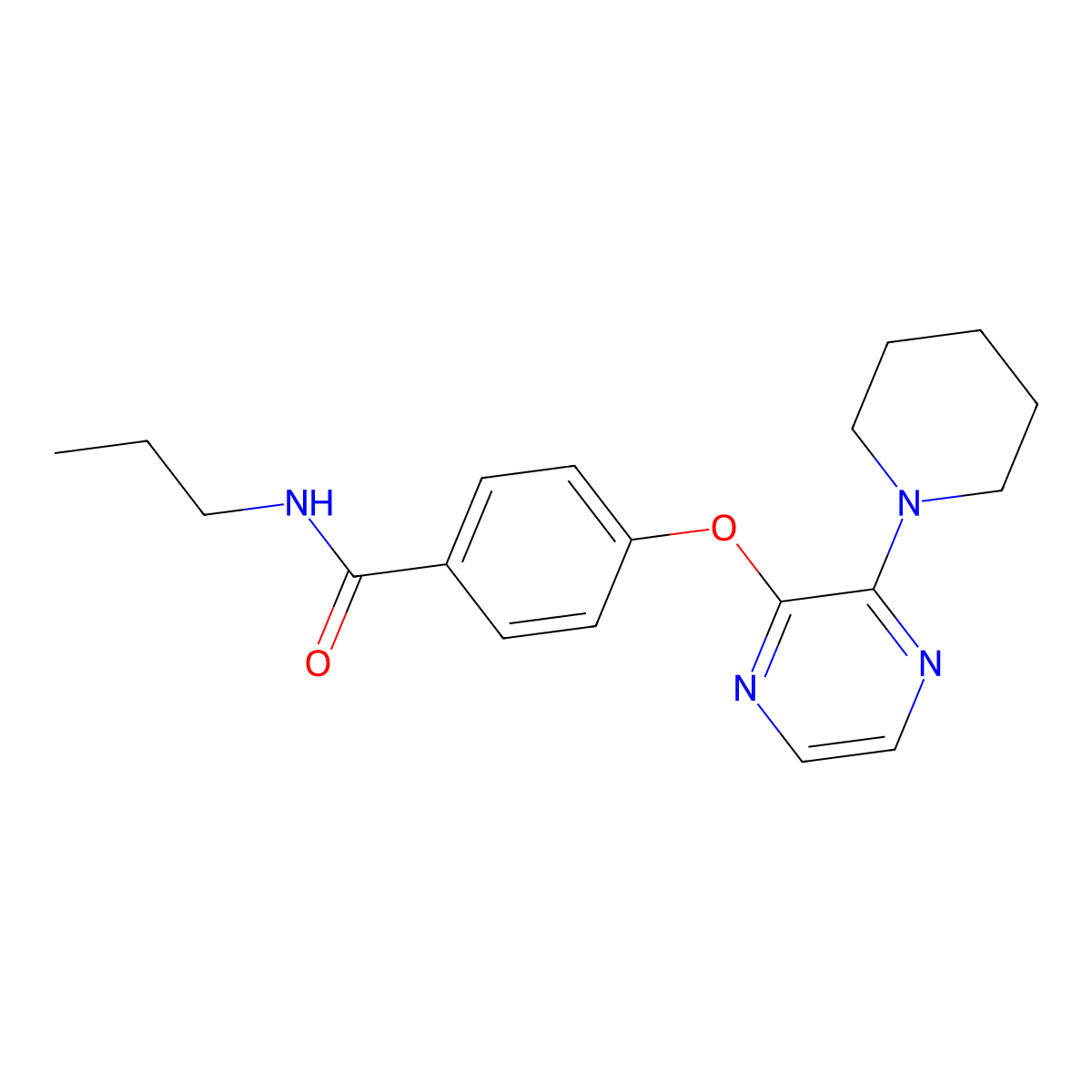 4-[(3-piperidin-1-ylpyrazin-2-yl)oxy]-N-propylbenzamide molecular structure, CAS 1326888-71-4
