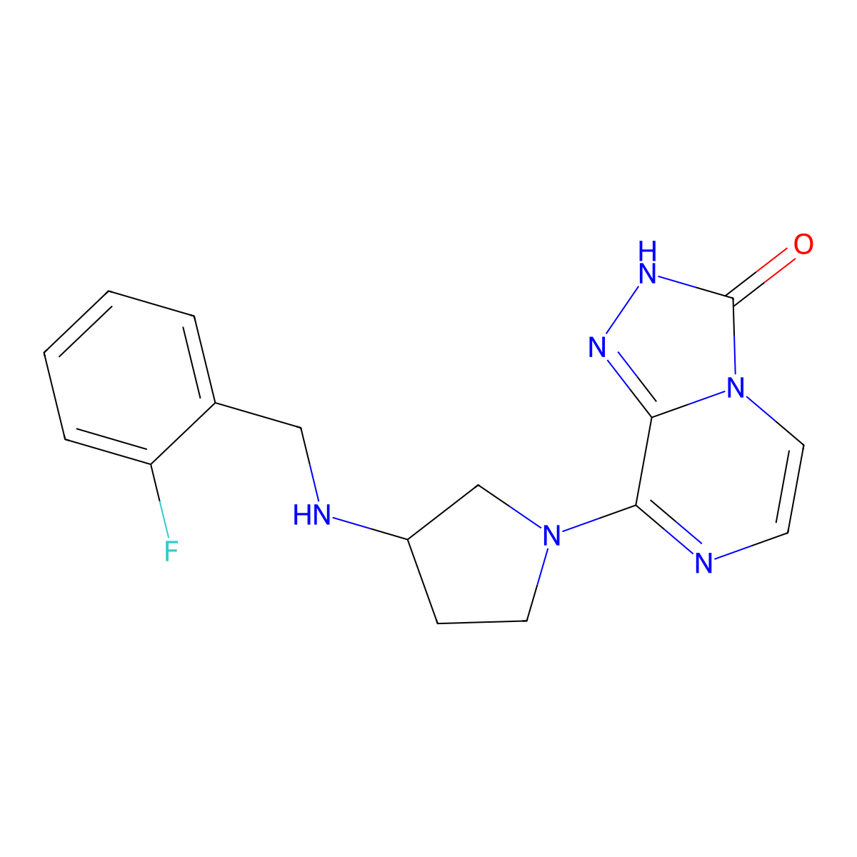 8-{3-[(2-fluorobenzyl)amino]pyrrolidin-1-yl}[1,2,4]triazolo[4,3-a]pyrazin-3(2H)-one molecular structure, CAS 1326888-72-5