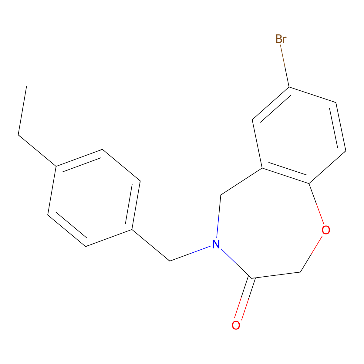 7-bromo-4-(4-ethylbenzyl)-4,5-dihydro-1,4-benzoxazepin-3(2H)-one molecular structure, CAS 1326889-32-0