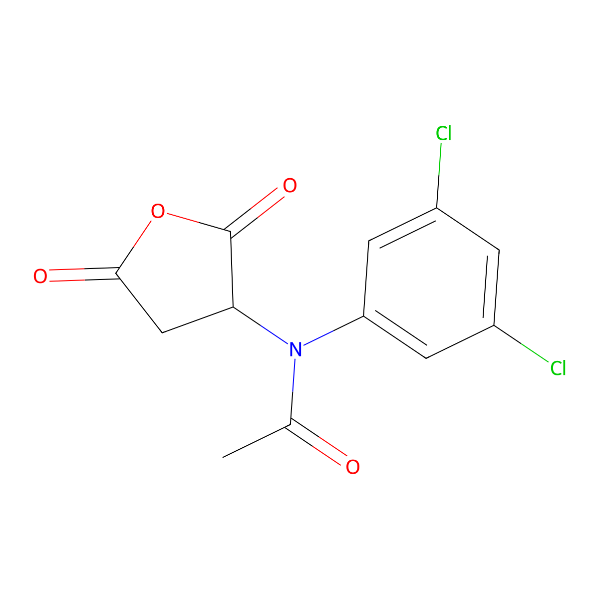 N-(3,5-dichlorophenyl)-N-(2,5-dioxotetrahydrofuran-3-yl)acetamide molecular structure, CAS 132689-81-7