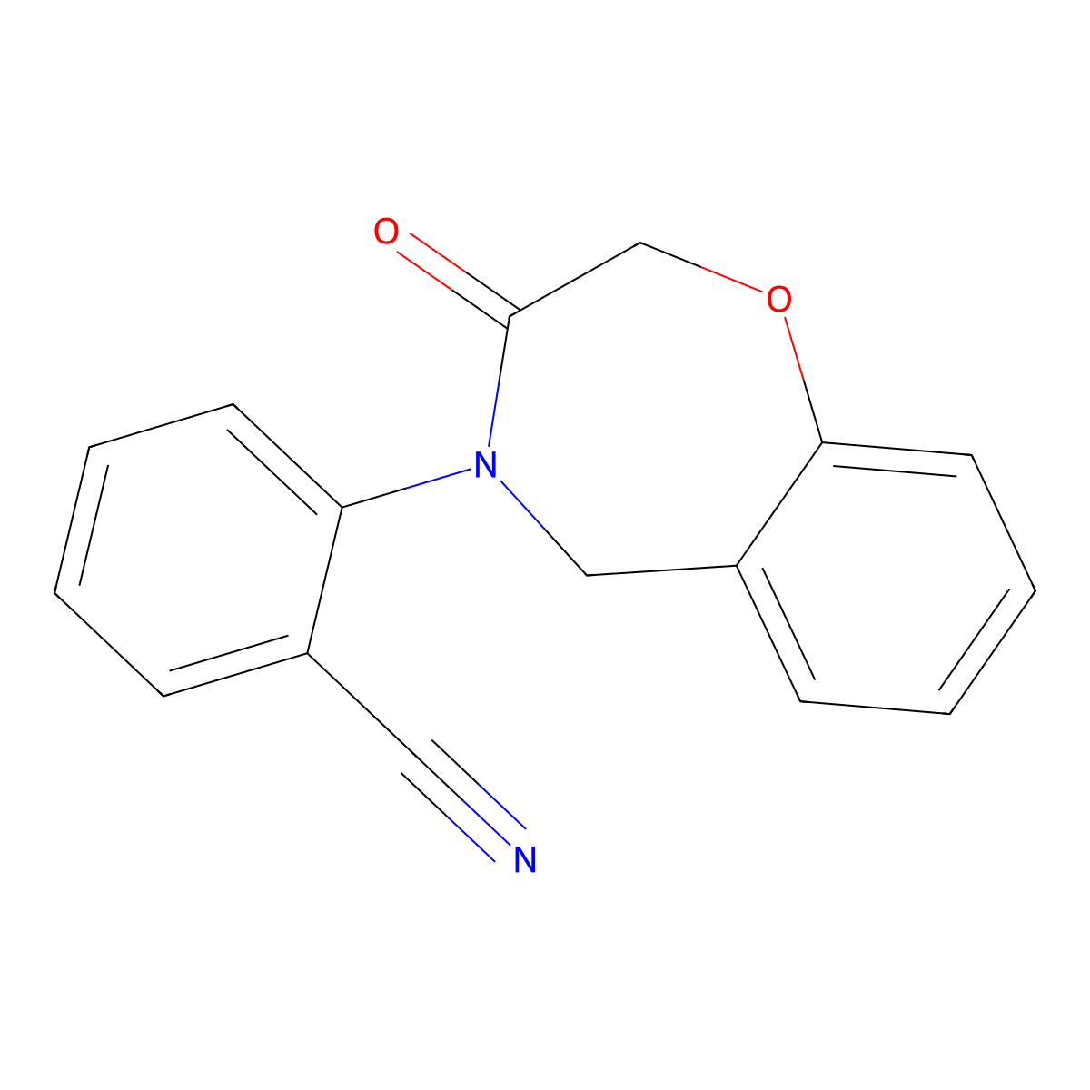 2-(3-oxo-2,3-dihydro-1,4-benzoxazepin-4(5H)-yl)benzonitrile molecular structure, CAS 1326890-19-0