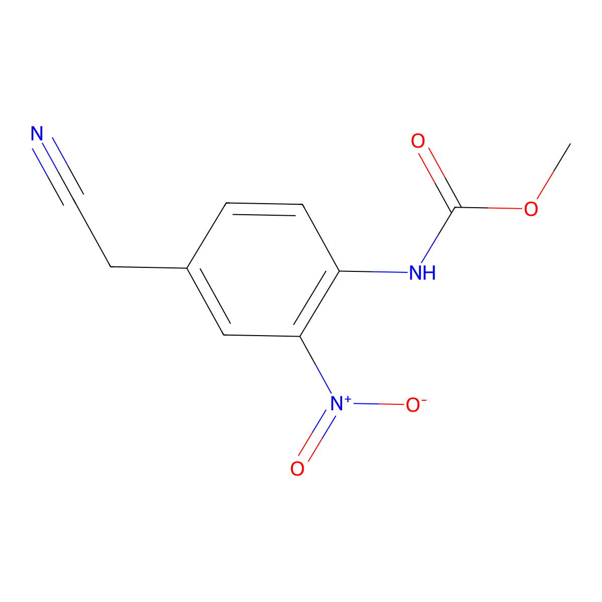 Methyl [4-(cyanomethyl)-2-nitrophenyl]carbamate molecular structure, CAS 1326890-62-3