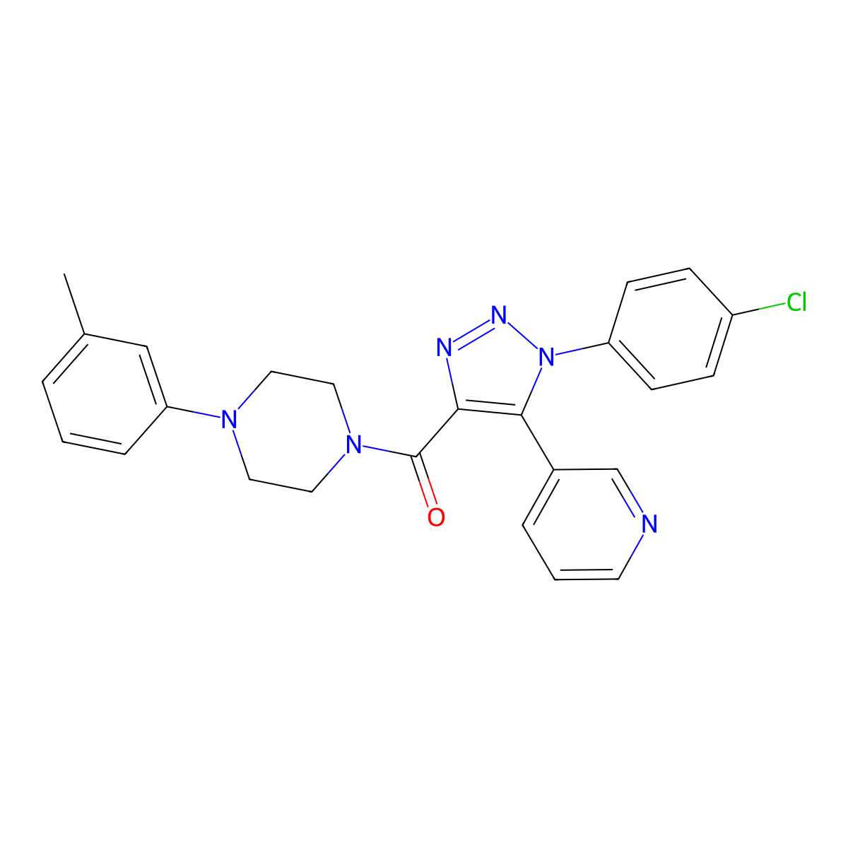 [1-(4-chlorophenyl)-5-(pyridin-3-yl)-1H-1,2,3-triazol-4-yl][4-(3-methylphenyl)piperazin-1-yl]methanone molecular structure, CAS 1326891-23-9