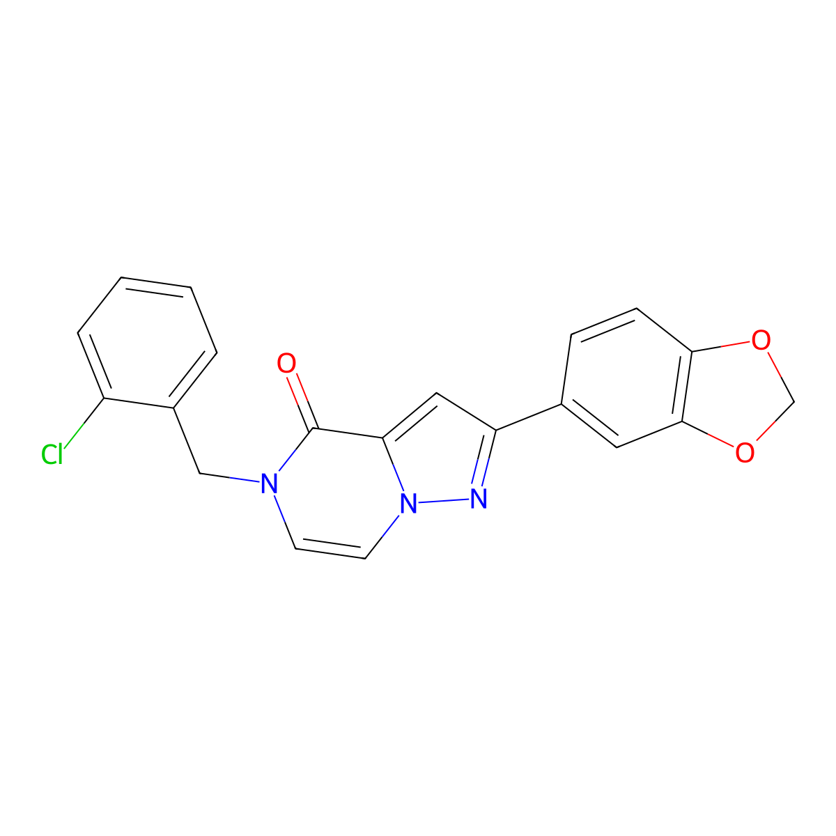 2-(1,3-benzodioxol-5-yl)-5-(2-chlorobenzyl)pyrazolo[1,5-a]pyrazin-4(5H)-one molecular structure, CAS 1326891-62-6