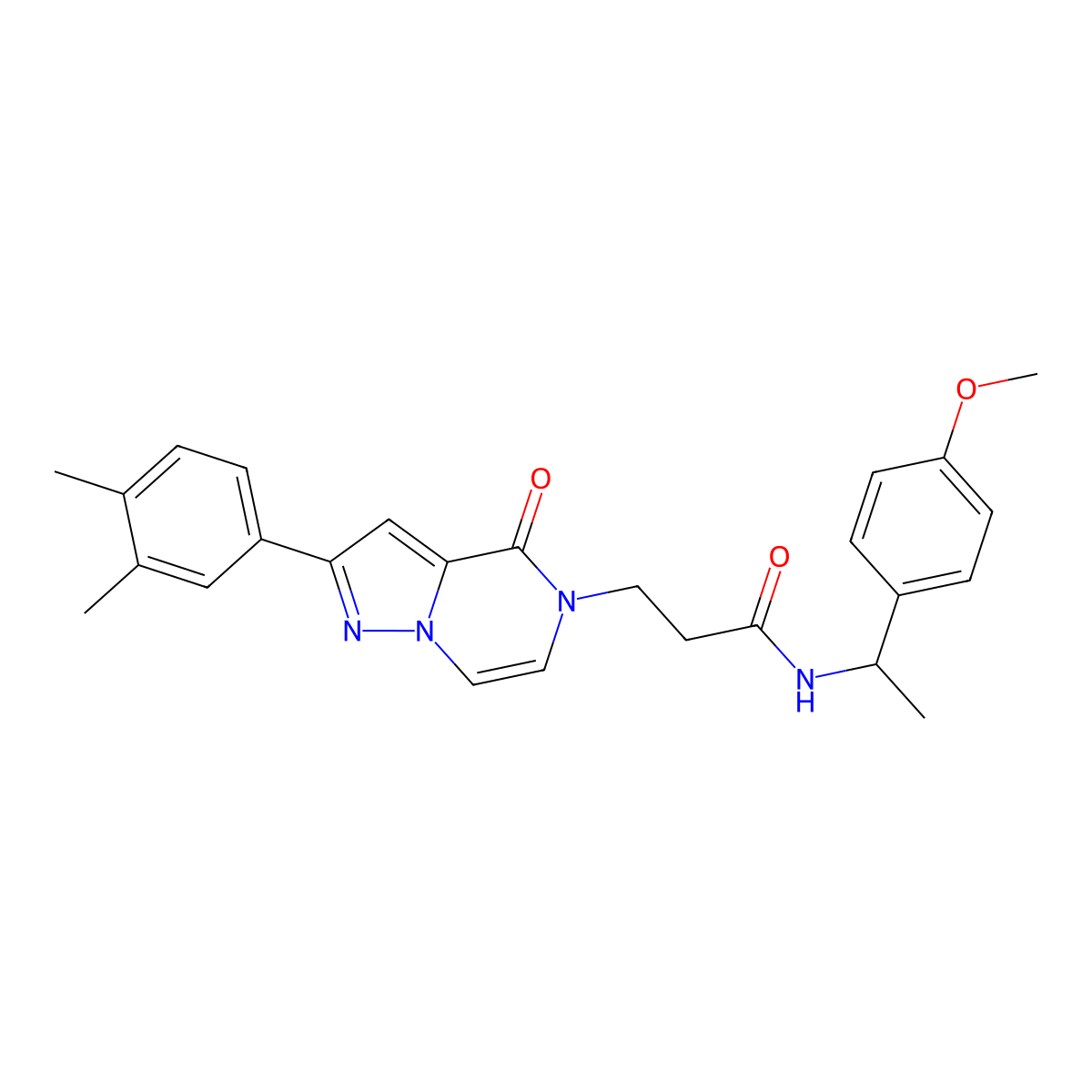3-[2-(3,4-dimethylphenyl)-4-oxopyrazolo[1,5-a]pyrazin-5(4H)-yl]-N-[1-(4-methoxyphenyl)ethyl]propanamide molecular structure, CAS 1326891-75-1