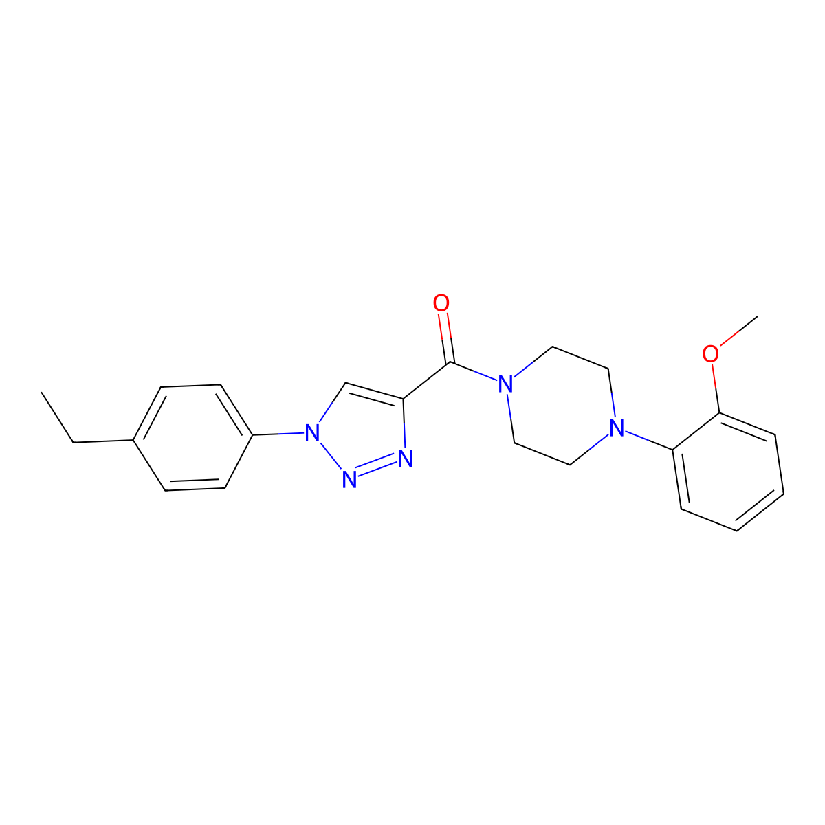 1-[1-(4-ethylphenyl)-1H-1,2,3-triazole-4-carbonyl]-4-(2-methoxyphenyl)piperazine molecular structure, CAS 1326892-20-9