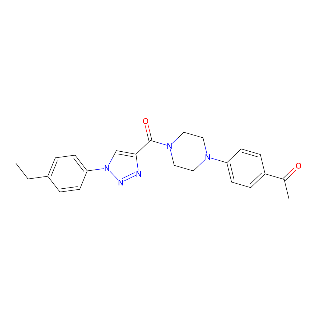 1-(4-{4-[1-(4-ethylphenyl)-1H-1,2,3-triazole-4-carbonyl]piperazin-1-yl}phenyl)ethan-1-one molecular structure, CAS 1326892-25-4